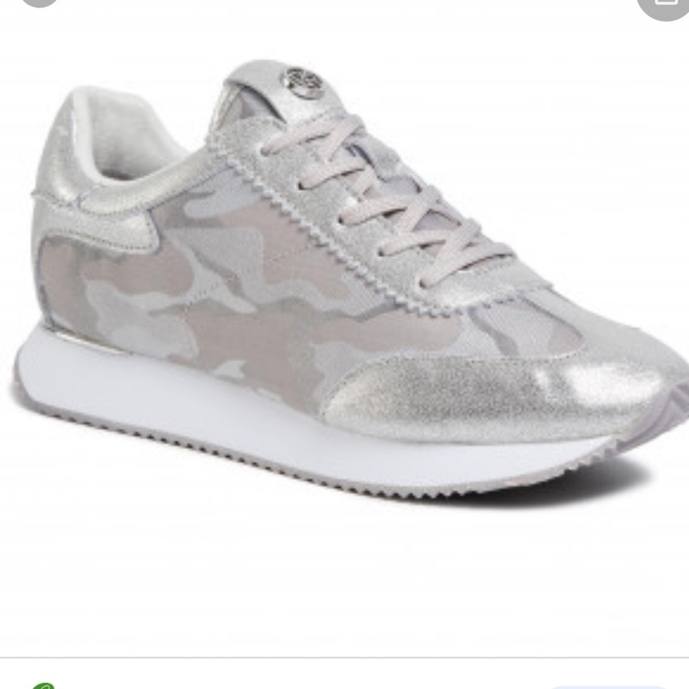 DKNY dkny Arlie camo camouflage lace up sneaker Grey white silver shoe size 6